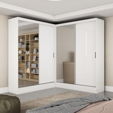 Imagem de Closet Casal Duplo Belém 4 Portas Plus 4 Gavetas Carioca Móveis - Branco
