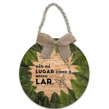 Imagem de Decoração Placa de Porta Guirlanda Frases Bem vindo Jesus Vive Lar Abe