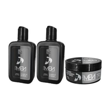 Imagem de Kit Shampoo Masculino Creme De Barbear Shave E Pomada Modeladora Spa M
