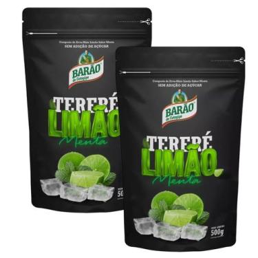 Imagem de 2 Erva Mate Tereré BARÃO MENTA LIMÃO Extra Forte 500 g - barao