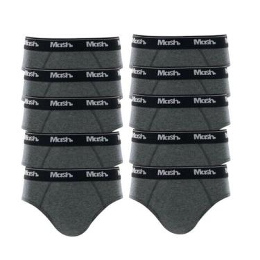 Imagem de Kit 10 Cuecas Infantil Slip Mash Sortido, Cinza, G