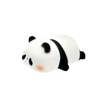 Imagem de Luminaria Abajur Led Portatil Decoracao Quarto Bebe Panda Silicone Rec