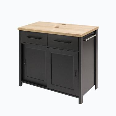 Imagem de Gabinete Armário para Banheiro 78,30 Cm X 85 Cm X 44,60 Cm Preto/Bege