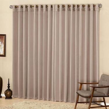 Imagem de Cortina Parys 2 Metros Semi Blackout Sala Quarto Varão Avelã - Casa Sh