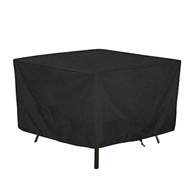 Imagem de FLSXC Capas para móveis de jardim, capa de cadeira de mesa de vime, tecido Oxford, capas de sofá ao ar livre/à prova d'água/anti-UV, 30 tamanhos (cor: preto, tamanho: 300 x 200 x 80 cm)