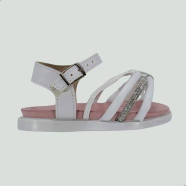 Imagem de Sandália Bebê Molekinha Branco/Rosa Com Brilho