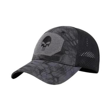 Imagem de Boné de Beisebol Bordado com Caveira - Ajustável, Respirável e com Pro