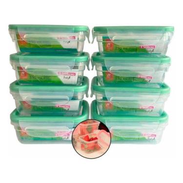Imagem de Kit 8 Pote Multiuso Freshy Plástico Freezer Sanremo Sr1763 330ml