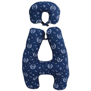 Imagem de Luma Confort, Almofada H Descanso Para Viagem de Carro Proteção Cinto COR:POÁ AZUL