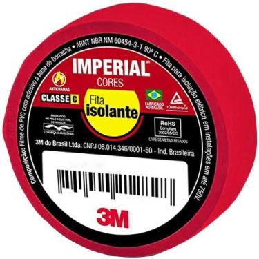 Imagem de Fita Isolante Imperial 18 mm x 10 Metros Vermelha - HB004298095 - 3M