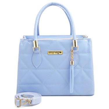 Imagem de Bolsa Feminina Média Shopbag Bordada Dubai Lançamento - oem, Azul