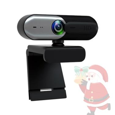 Imagem de Webcam 1080p com capa deslizante de privacidade para PC, webcam para laptop, câmera, microfone com cancelamento de ruído embutido, correção de pouca luz, para equipes Microsoft, zoom, Google Voice,