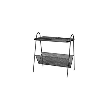 Imagem de Mesa lateral mesa lateral moderna de metal mesa lateral escritório sala de estar sofá pequena mesa de centro quarto mesa de cabeceira rack de armazenamento de 2 camadas mesas de canto cheias de