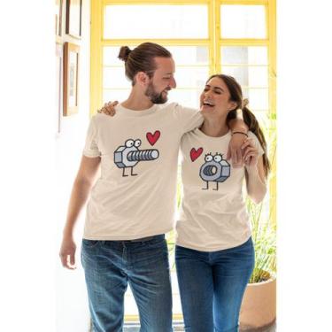 Imagem de Kit Camiseta Casal Básica Algodão Premium Dia dos Namorados Parafuso+P