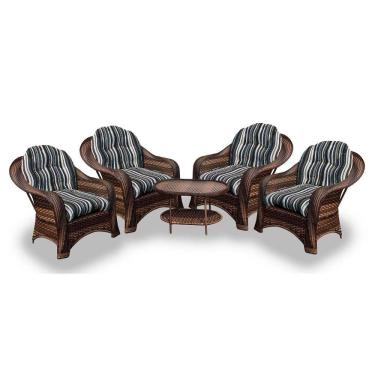 Imagem de Conjunto De Poltronas 4 Poltronas + 1 Mesa Centro Preto