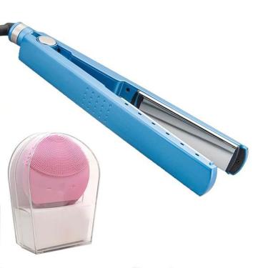 Imagem de Kit 1 Prancha Nanotitanium + 1 Esponja Facial Rosa Bebê Nº35