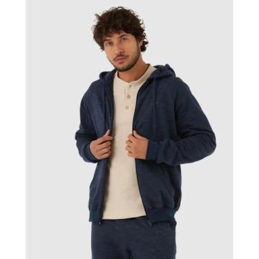 Imagem de Jaqueta Moletom Rajado Masculino Malwee Ref. 108327, Azul marinho, M