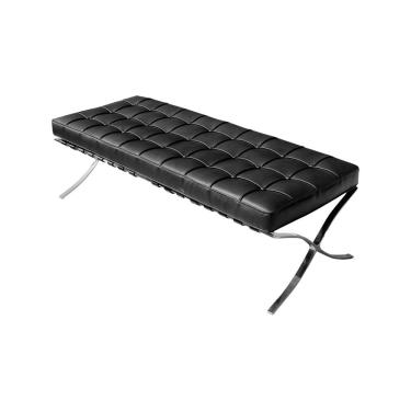 Imagem de Banco Barcelona Couro Sintético Preto Base Inox Cor Preto