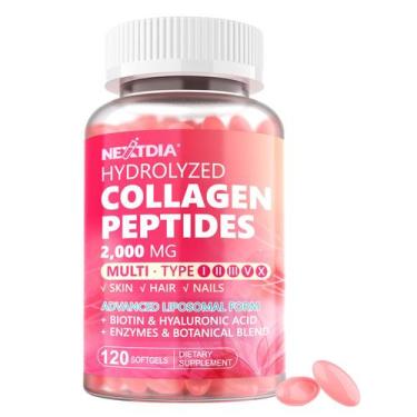 Imagem de Comprimidos de peptídeos de colágeno Nextdia 2000 mg lipossomais tipo 