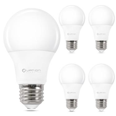 Imagem de VATION LIGHTING Lâmpadas Led A19 3000K Branco Quente, Equivalente A 60 Watts, Eficiência De 8,5 800 Lúmens, Base Média E26, Não Dimerizável, Listada Pela Etl/Ul, Pacote Com 4