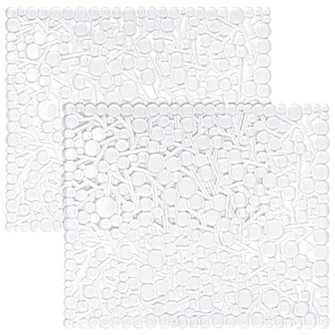 Imagem de Coopay Pacote Com 2 Tapetes De Plástico Para Pia Cozinha, Protetor Pvc, Ecológico, Ajustável, Aço Inoxidável/Porcelana, Secar Louças No Fundo Da Pia, 32 Cm X 26 (Transparente)