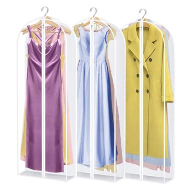 Imagem de Hiitytin Sacos Para Roupas Transparentes De 65" Proteção Contra Poeira, Armazenamento, Pendurados, Vestidos Longos Com Zíper, 4" Reforçados (3)