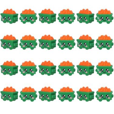 Imagem de GGSTDDUP 24 peças de mini estatuetas de lixeira, forma de lixo de resina com fogo, acessórios de mesa de lixo emocionais, decoração de mesa engraçada para funcionários, professores, colegas de