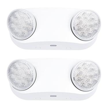 Imagem de GRUENLICH Luz De Emergência Led Com Bateria Reserva, 2 Luzes Cabeça Ajustáveis Tipo Olho Inseto, Padrão Americano, Ca 120-277 V, Saída Comercial Fiação Para Empresas, Pacote