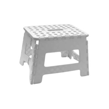 Imagem de Banqueta Plástica Dobrável Antiderrapante Multiuso Com Alça Para Transportar Suporta Até 150 Kg