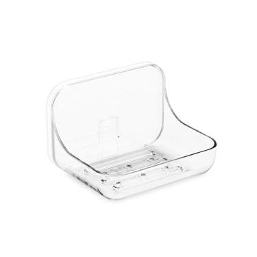 Imagem de COLINCH Saboneteira Adesiva Para Parede De Chuveiro, Suporte Acrílico Removível Com Furos Drenagem, Banheiro Compacto Trailer, Pia Cozinha Ou Sem Necessidade Perfuração, Série Sandra