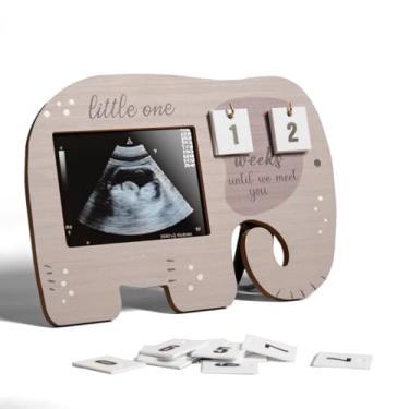 Imagem de WerkaSi Molduras de ultrassom com contagem regressiva de semanas para mamãe grávida, presente de lembrança de bebê