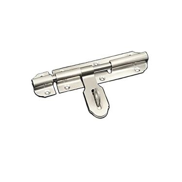 Imagem de NELXULAS Conjunto de fecho de trava de porta de aço inoxidável escovado resistente (15,24 cm)