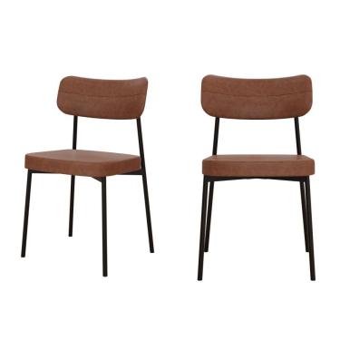 Imagem de Cadeira Mynna Fixa C/4 Pes 525 X 470 X 790 Mm C/2 Un. Courino Whisky Courino Whisky