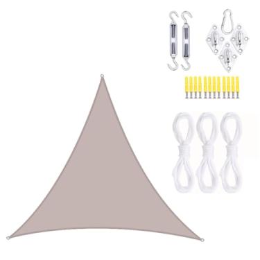 Imagem de TBATM Vela de Sombra do Sol,3x3x3m Triângulo Jardim Sombra do Sol,Uv Bloqueador Sombra Vela com Kit de Hardware,Vela de Sombra do Jardim Impermeável Respirável,Vela de Sombra do Sol,Sand