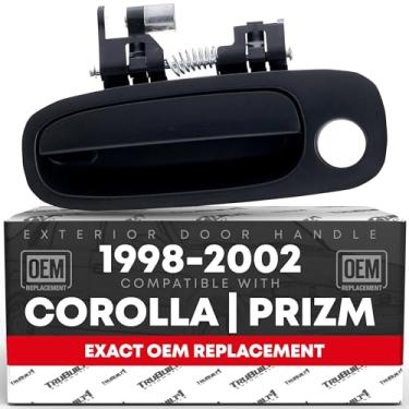 Imagem de Substituição do puxador da porta do motorista dianteiro externo - compatível com Toyota Corolla 1998-2002, Chevrolet Prizm - preto texturizado, plástico - OEM 69220-02030, 6922002030, 6921002030,