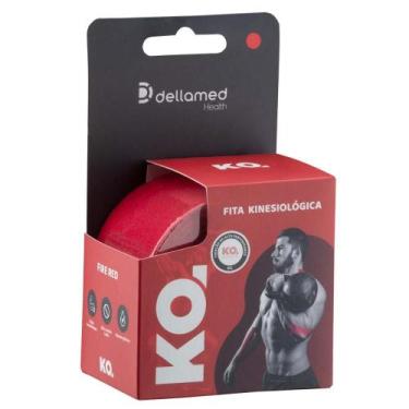 Imagem de Bandagem Elástica Adesiva Kinesiológica Fire Red Dellamed