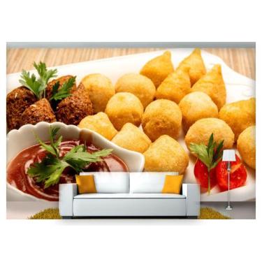 Imagem de Papel De Parede Alimentos Salgados Festa 3D Al59 - Você Decora