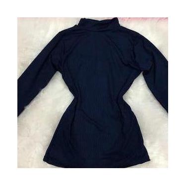 Imagem de Blusa manga longa feminina gola alta malha canelada - Filó Modas, m, R
