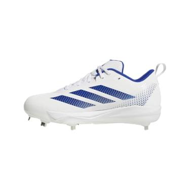 Imagem de adidas Tênis feminino de softbol Adizero Instinct 2.0, Branco/Team Royal Blue/Team Royal Blue, 43