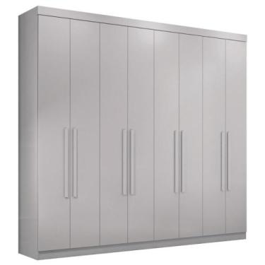 Imagem de Guarda Roupa Casal 8 Portas 4 Gavetas Paris Branco - CASA H