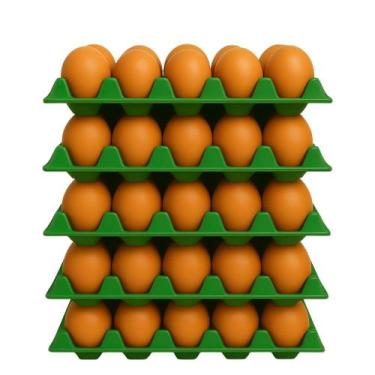 Imagem de Kit 10 Cartela De Ovos Plástica Bandeja 30 Ovos Higiênica Reutilizável