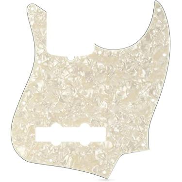 Imagem de Fender Modern Pickguard, Jazz Bass, 10 furos – Branco Moto