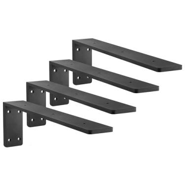 Imagem de Aunulahca Suporte De Bancada 3/8 Espessura Prateleira Resistente Pacote Com 4 16 Pol. Em Formato L Para Granito, Madeira, Laminado (16 X 6 2,5)