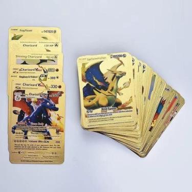 Imagem de Kit 55 Cartas Pokemon Folha De Ouro Edicao Limitada Douradas - VALOR S
