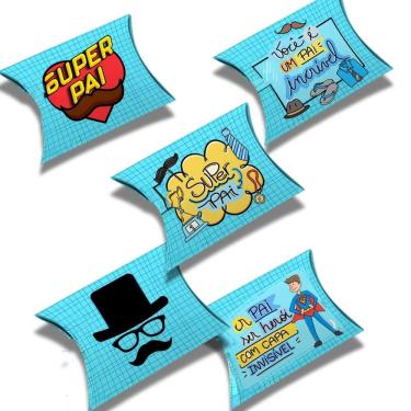 Imagem de 50 Lembrancinhas Porta Bombom Caixinhas Dia Dos Pais Caixa Almofada