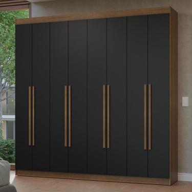 Imagem de Guarda-roupa Casal 8 Portas Batentes Netuno Madesa Rustic/preto