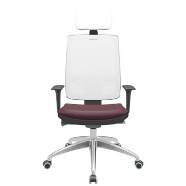 Imagem de Cadeira Office Brizza Tela Branca Com Encosto Assento Facto Dunas Bord
