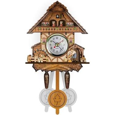Imagem de Relógio Cuco Floresta Negra, Relógio De Parede Estilo Chalé Com Pêndulo, Mini Carrilhão De Cuco De Madeira Artesanal, Decoração De Casa, #12