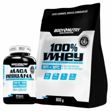 Imagem de Kit Whey Protein 100% Puro Refil 900g Whey Isolado Concentrado Proteinas Glutamina BCAA Arginina + Maca Peruana Premium 2500mg 100% Maca Peruana Pura Pote 150 Cápsulas Homens e Mulheres (900g, Baunilha)