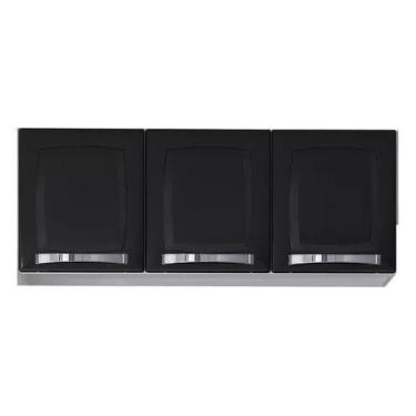 Imagem de Armário Aereo De Cozinha Itatiaia Rose 3 Portas Cor Preto